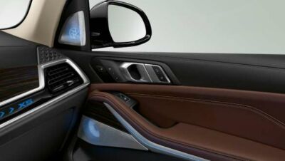 Braune Türverkleidung und Außenspiegel im BMW X5 Braune Türverkleidung und Außenspiegel im BMW X5.